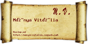 Mánya Vitália névjegykártya